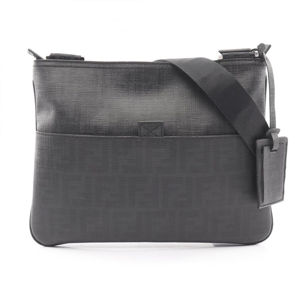 Fendi Zucca Shoulder Bag Canvas Black